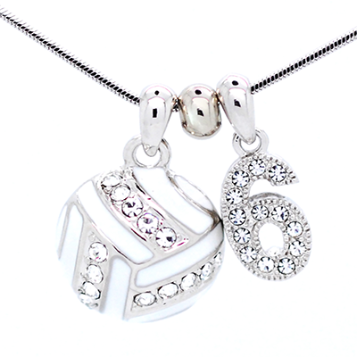 Volleyball Enamel Necklace - Large