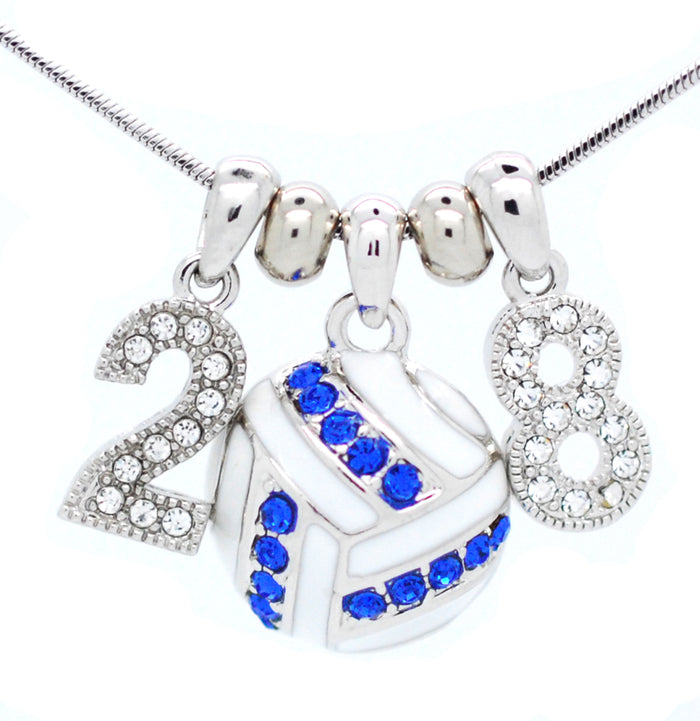 Volleyball Enamel Necklace - Large