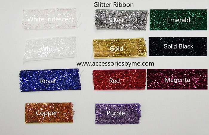 Volleyball Royal Blue Silver Glitter Hair Bow