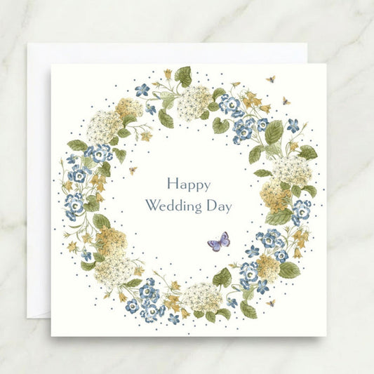 Wedding Day Harebells Wreath Card