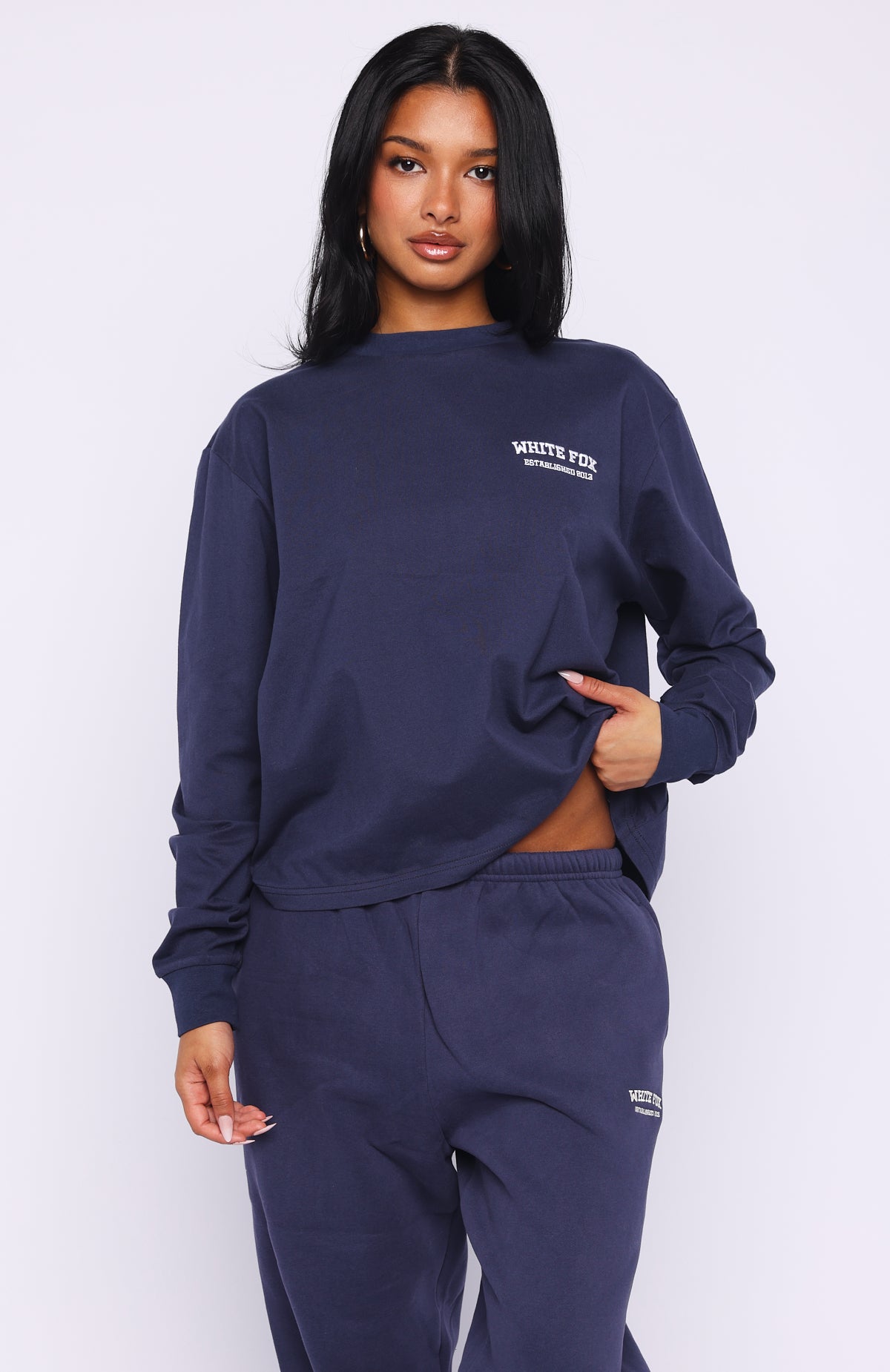 Can't Miss It Long Sleeve Tee Navy