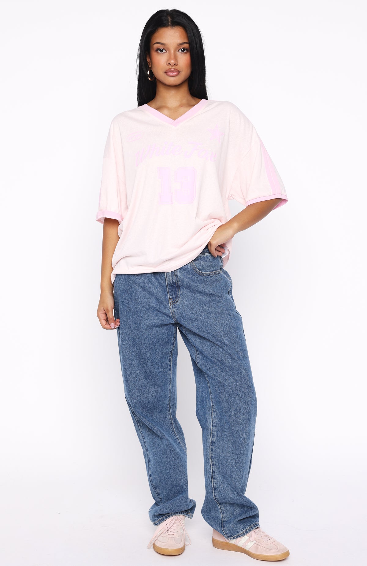 Life Goals Oversized Sports Tee Pink