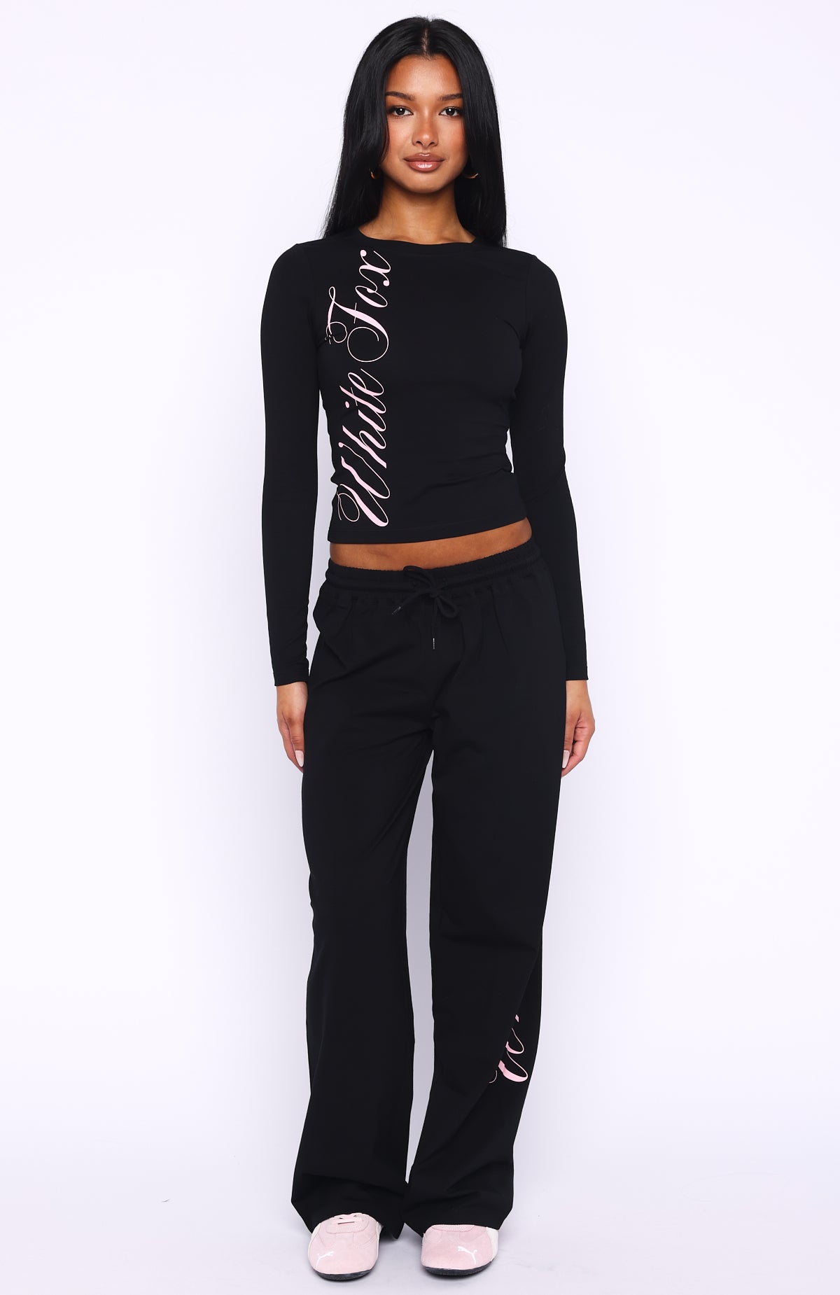 Luxurious Girl Long Sleeve Baby Tee Black