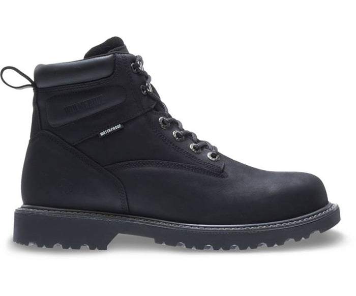 Wolverine Mens Floorhand WP Inch Steel Toe Work Boot Black