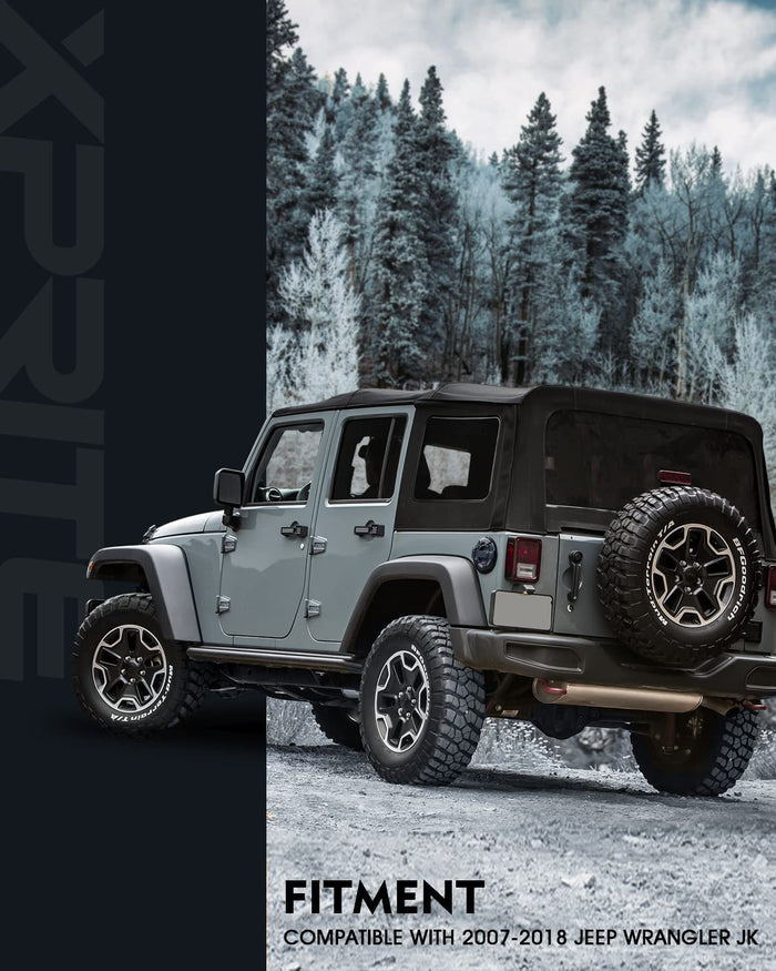 Xprite Gas Cap Cover for Jeep Wrangler JK JKU 07-18 – Aluminum Fuel Door Cover  | Bedrock Series