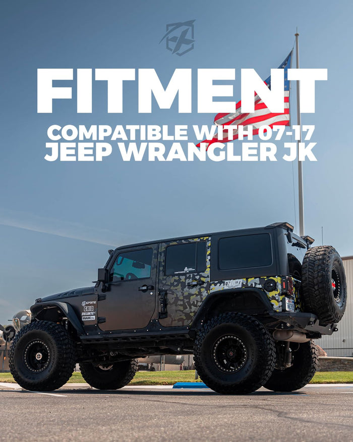 Xprite Gas Cap Cover for Jeep Wrangler JK JKU 07-18 – Aluminum Fuel Door Cover  | Bedrock Series