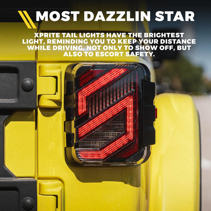 Xprite  LED Tail Lights for Jeep Wrangler JK/JKU  Plug & Play Rear Light Upgrade | Savage Series