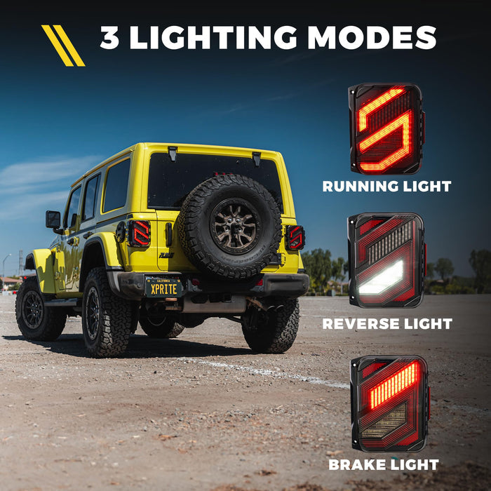 Xprite  LED Tail Lights for Jeep Wrangler JK/JKU  Plug & Play Rear Light Upgrade | Savage Series