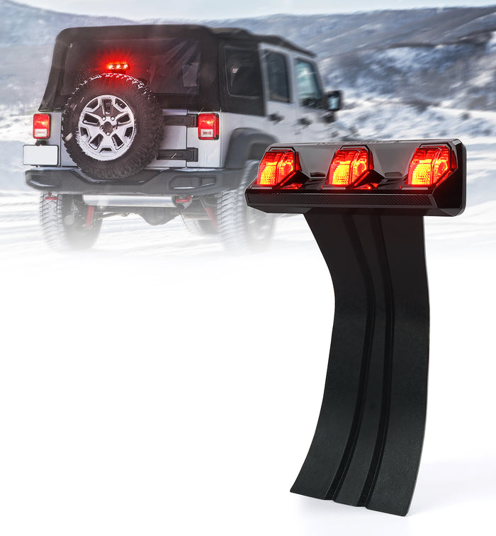Xprite LED Third Brake Light for 2007–2018 Jeep Wrangler JK/JKU | High Mount Stop Light Plug & Play Upgrade
